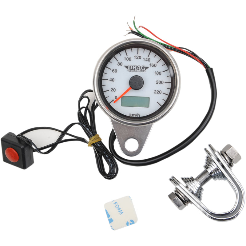 Drag Specialties Programmable Mini Electronic Speedometer Gauge For Harley Motorcycles 1986-2003