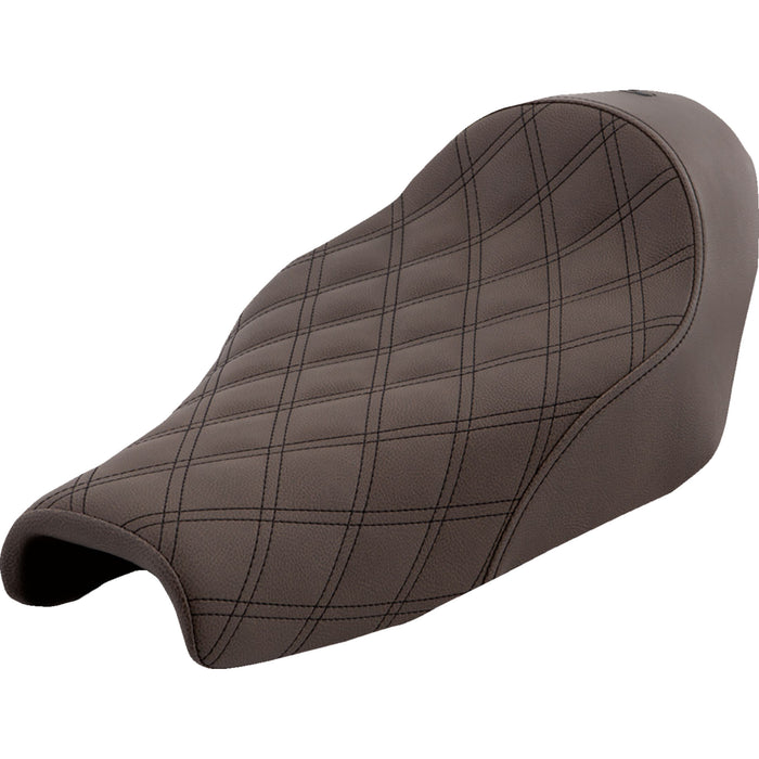 SADDLEMEN 0804-0663 807-11-002BLS Renegade Lattice Stitch Solo Seat - Lattice Stitched - Brown - XL '04-'20