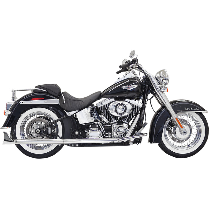 BASSANI XHAUST 1800-1736 1S46E-30 True Duals Exhaust System with Fishtail Mufflers — without Baffles - 30" - Softail