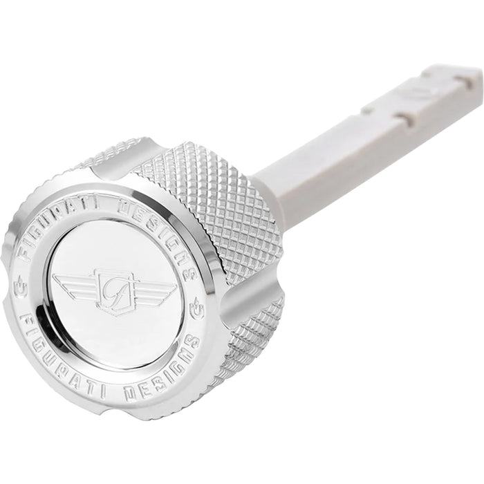 FIGURATI DESIGNS 1105-0272 FD01-MAGTD-KN-SS Magnetic Dipstick Transmission Oil Dipstick - Magnetic - Knurled - Silver - M8