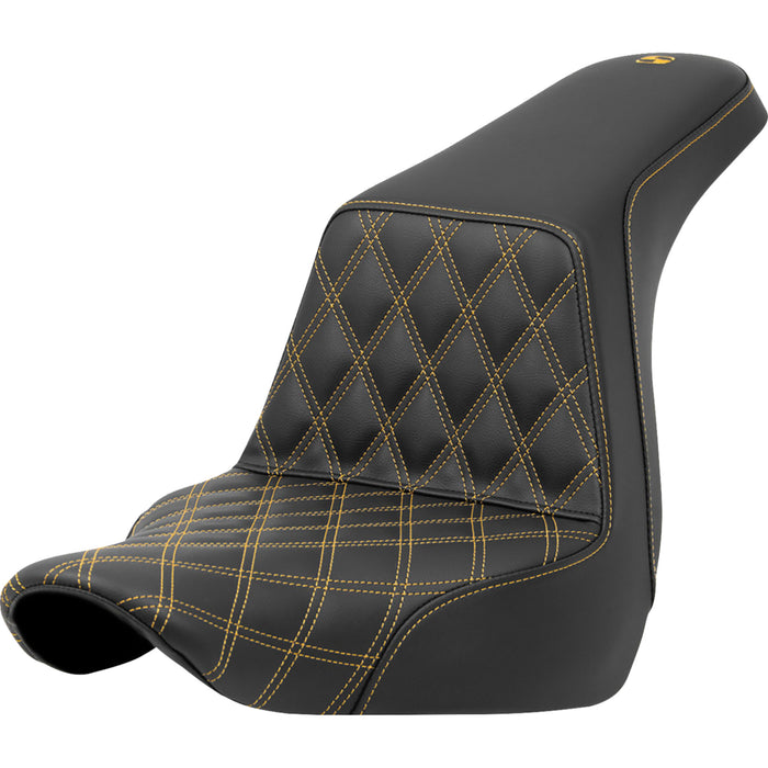 SADDLEMEN 0802-1572 A818-29-172GOL Lattice Stitch Step-Up Seat - Front Lattice Stitch - Gold Stitch - FXLR/FLSB '18-'21