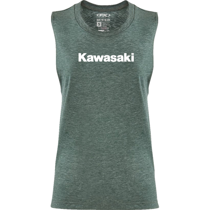 FACTORY EFFEX Women's Kawasaki Muscle Tank Top Heather - Forest Green