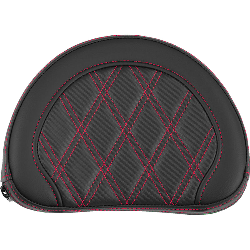 SADDLEMEN 0822-0673 051320704 Contoured Sissy Bar Pad lattice stitch - red stitch