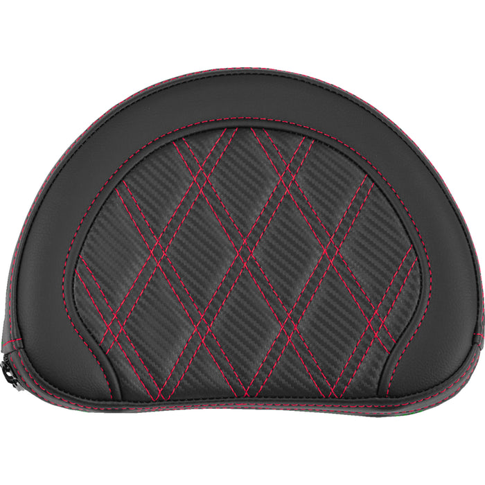 SADDLEMEN 0822-0673 051320704 Contoured Sissy Bar Pad lattice stitch - red stitch