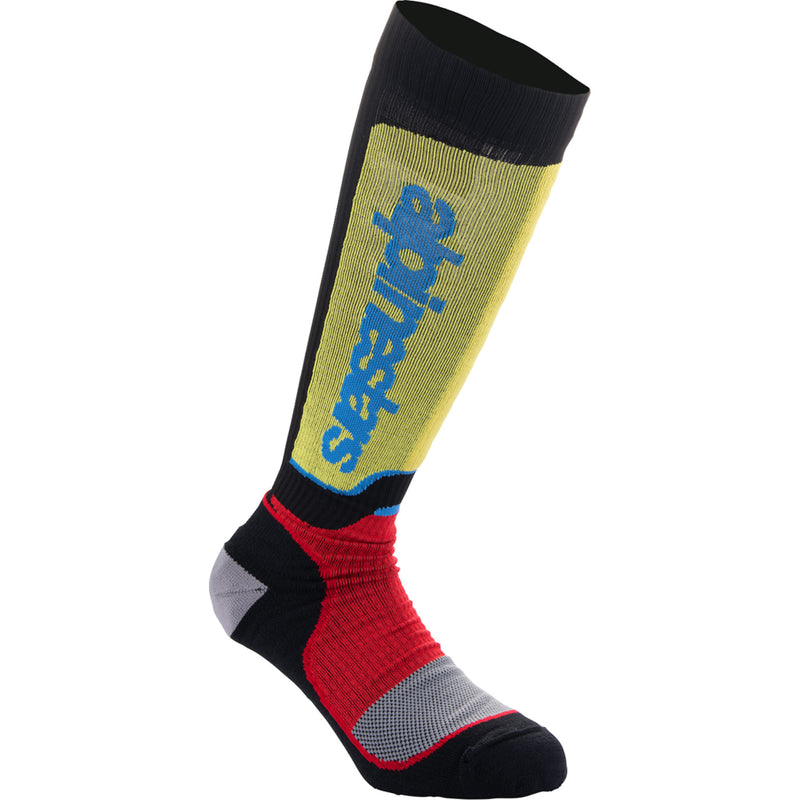 ALPINESTARS 3431-0849 4742324-1212-ML Youth MX Plus Socks black/white/yellow/blue - medium/large