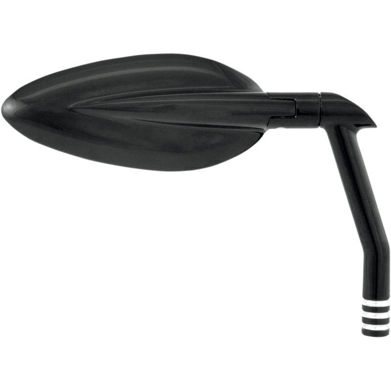 PERFORMANCE MACHINE (PM) 0640-0727 0064-2026-BM Vision Series Mirror - Blade - Side View - Teardrop - Black/Contrast Cut - Left/Right