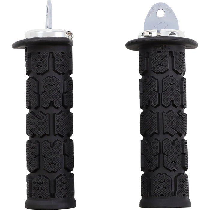 ODI 0630-2882 J33RGB-S Rogue ATV/PWC Grips Grips - Rogue - ATV/PWC - Black/Silver