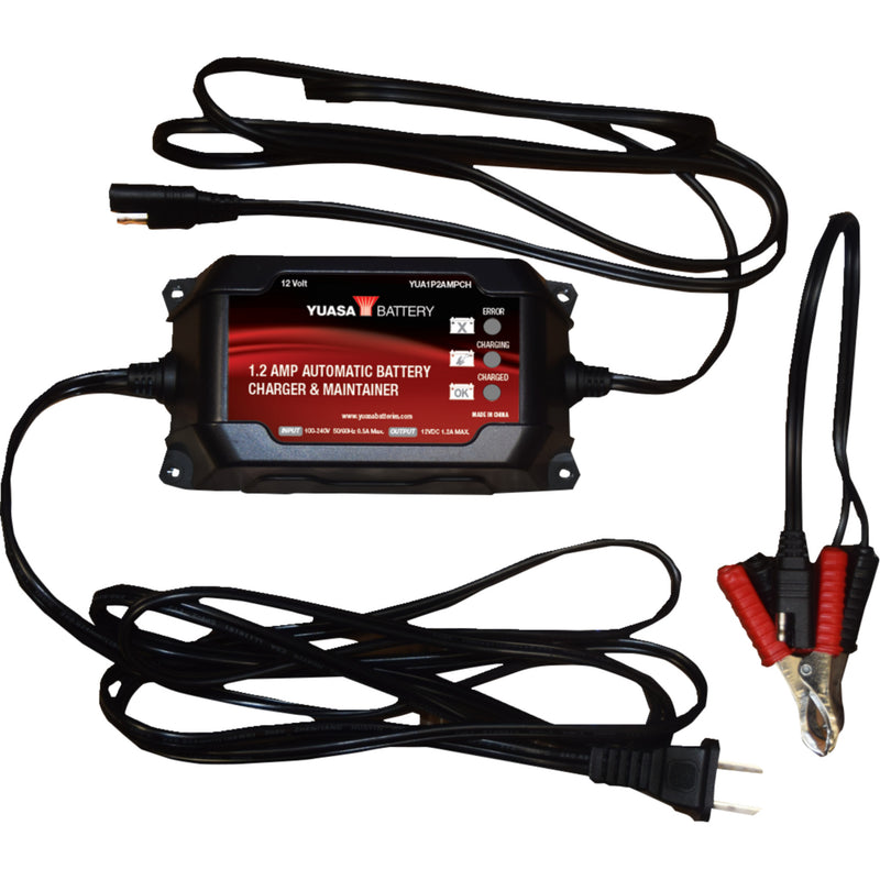 YUASA 3807-0661 YUA1P2AMPCH 1.2 Amp 12V Battery Charger and Maintainer Battery Charger - 1.2 12V