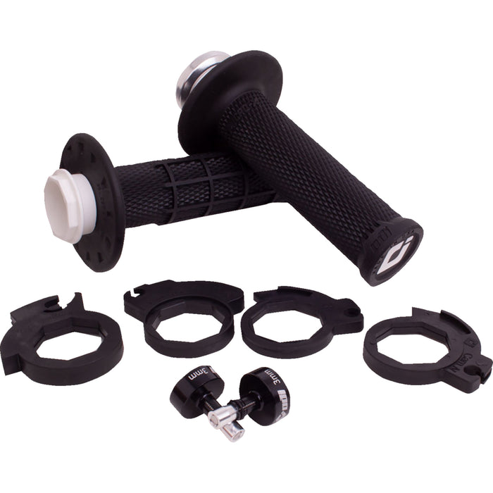ODI 0630-3291 H36MXB Micro-X Half-Waffle v2 Lock-On Grips black/silver