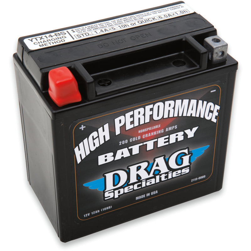 Drag Specialties YTX Battery - 2113-0009 For Harley Sportster 2002-2007 | BMW Motorcycles 2005-2014 | Husqvarna TE 610 2000-2001