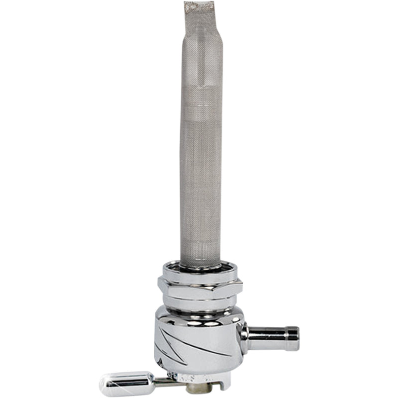 PINGEL DS-390252 4311-CL Power-Flo Fuel Valve - Round Fuel Valve - Lightning Chrome - 22 mm