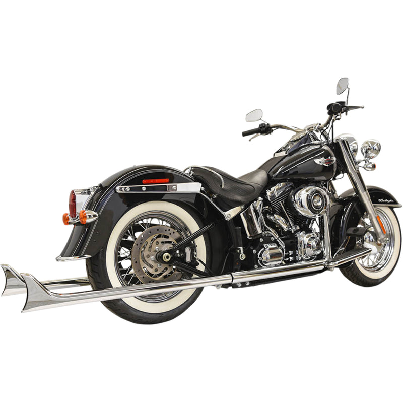 Bassani Xhaust Fishtail Duals 2-Into-2 Exhaust System - 1S26E-39 For Harley Softail 1989-2017