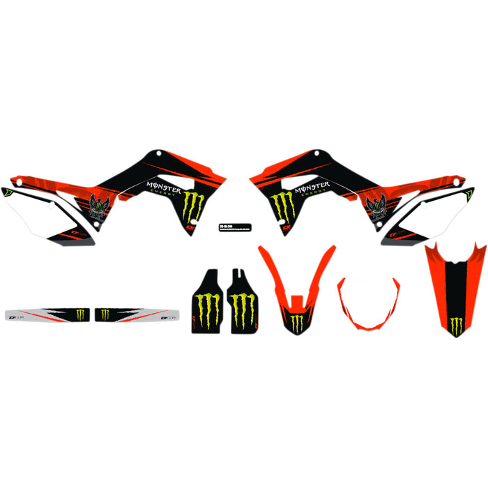 D'COR VISUALS 4302-6139 20-10-244 Complete Graphics Kit Graphic Kit - Monster Energy - Honda - CRF 250/450 '17'18