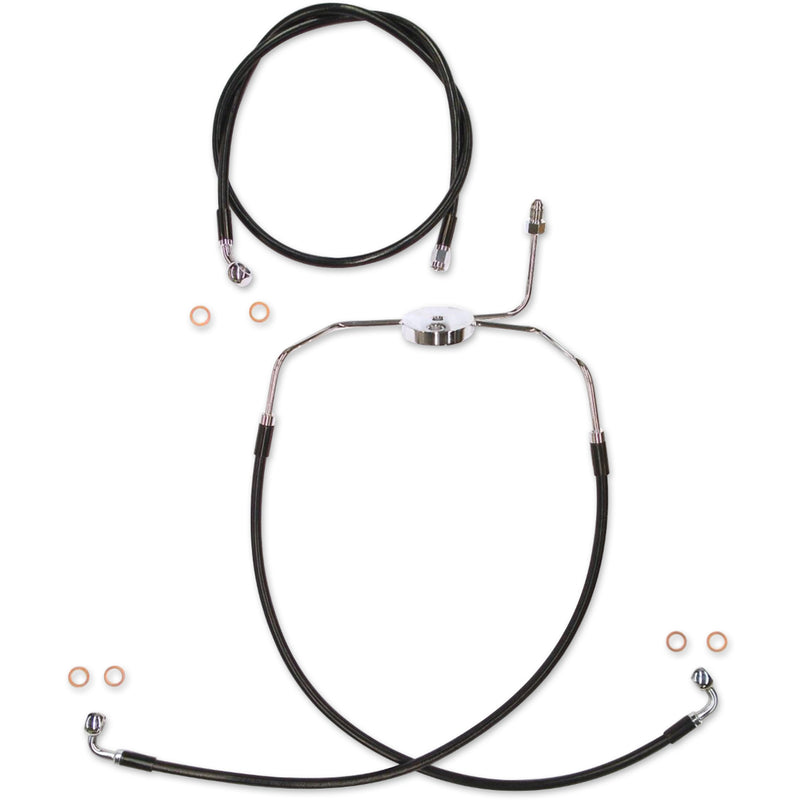 Magnum Shielding XR Stainless Extreme Response Front Brakeline Kit Brake Line Black For Harley Touring 1995-2007