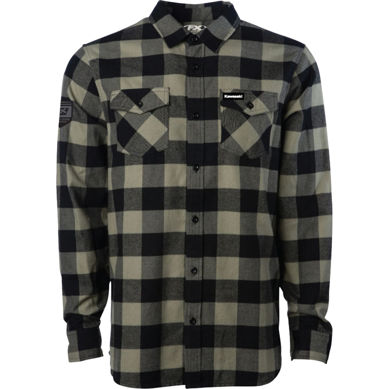 FACTORY EFFEX Explorer Flannel Shirt Kawasaki - Olive/Black