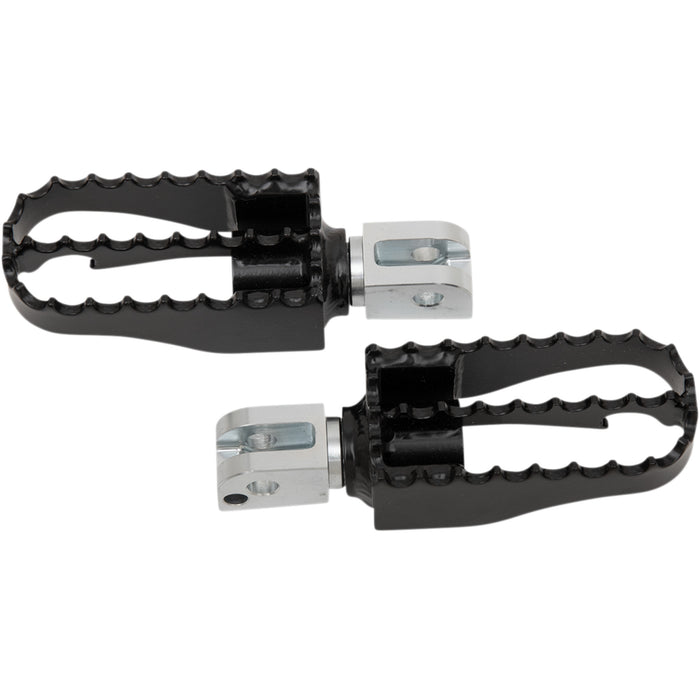 BURLY BRAND 1620-1932 B13-1008B MX-Style Footpegs - Passenger - Black/Chrome