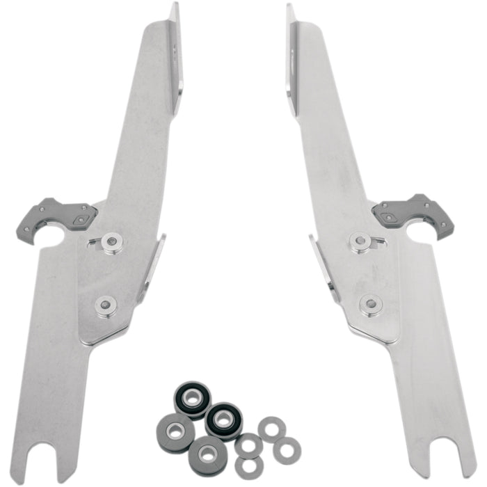 MEMPHIS SHADES 2320-0048 MEK1913 Fats/Slim Windshield Trigger-Lock Complete Mount Kit - Adjustable Hardware - Polished - FLHR