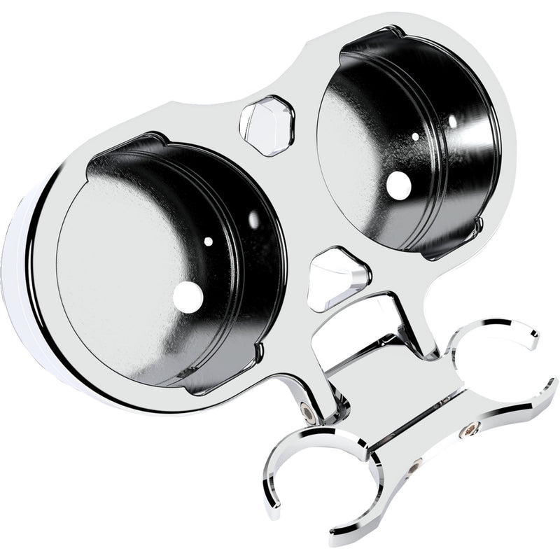 LA CHOPPERS 2201-0280 LA-7398-12C Gauge Mount - T-Bar Gauge Mount - Dual - Chrome - 1.25" Diameter