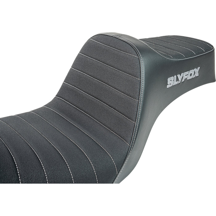 SLYFOX 0803-0755 4694B-slyfox Highnoon Seat vinyl - classic stitch - gray logo - dyna '12-'16