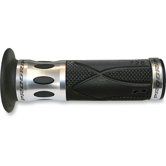 PRO GRIP 0630-1074 PA0728OECRAG 728 Superbike Grips Grips - 728 - Open Ends - Silver
