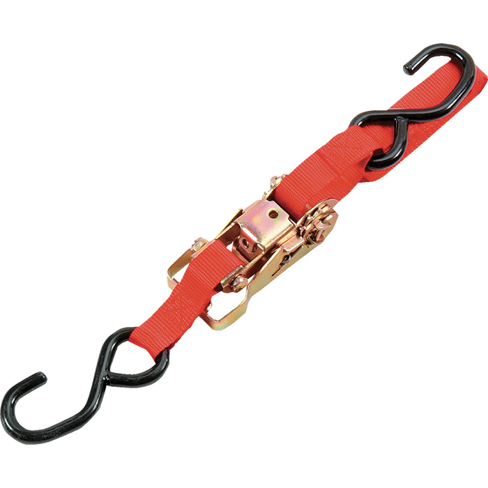 PARTS UNLIMITED 3920-0081 1-1/2" Heavy-Duty Ratcheting Tie-Downs Heavy-Duty Ratchet Tie-Down - 1-1/2" x 6' - Red