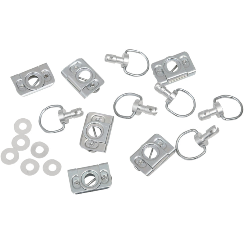 CYCLE PERFORMANCE PROD. 0521-0194 CPP/9030 Quik-Fasin'™ Kit D-Ring Kit - Silver Clips