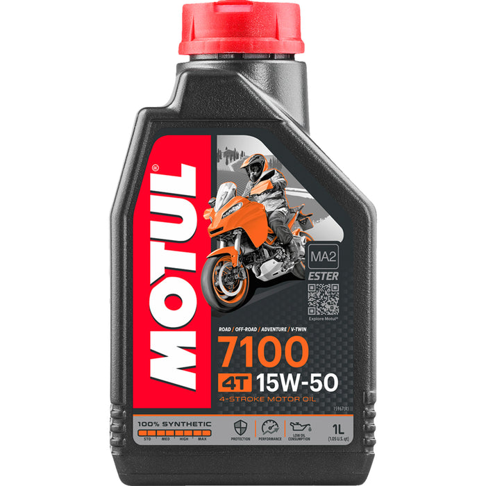 MOTUL 3601-0622 104298 7100 Synthetic 4T Engine Oil 7100 4T Synthetic Oil - 15W-50 - 1L