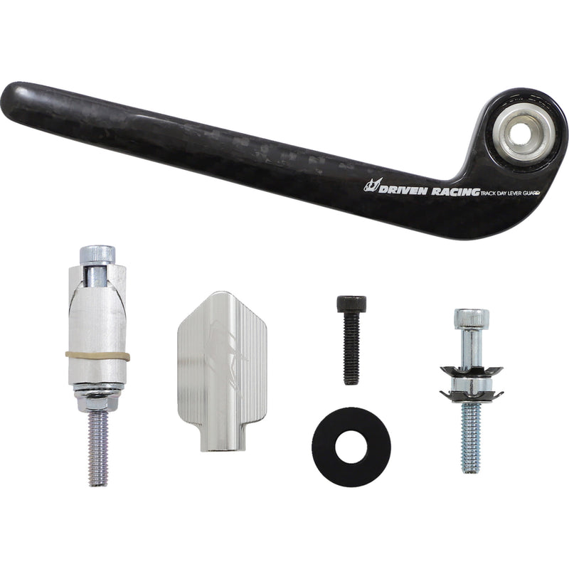 DRIVEN RACING 0615-0376 DCTDLG-2-SL Trackday Lever Guard Lever Guard - Carbon Fiber - Clutch - Silver