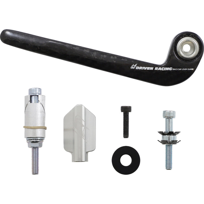 DRIVEN RACING 0615-0376 DCTDLG-2-SL Trackday Lever Guard Lever Guard - Carbon Fiber - Clutch - Silver