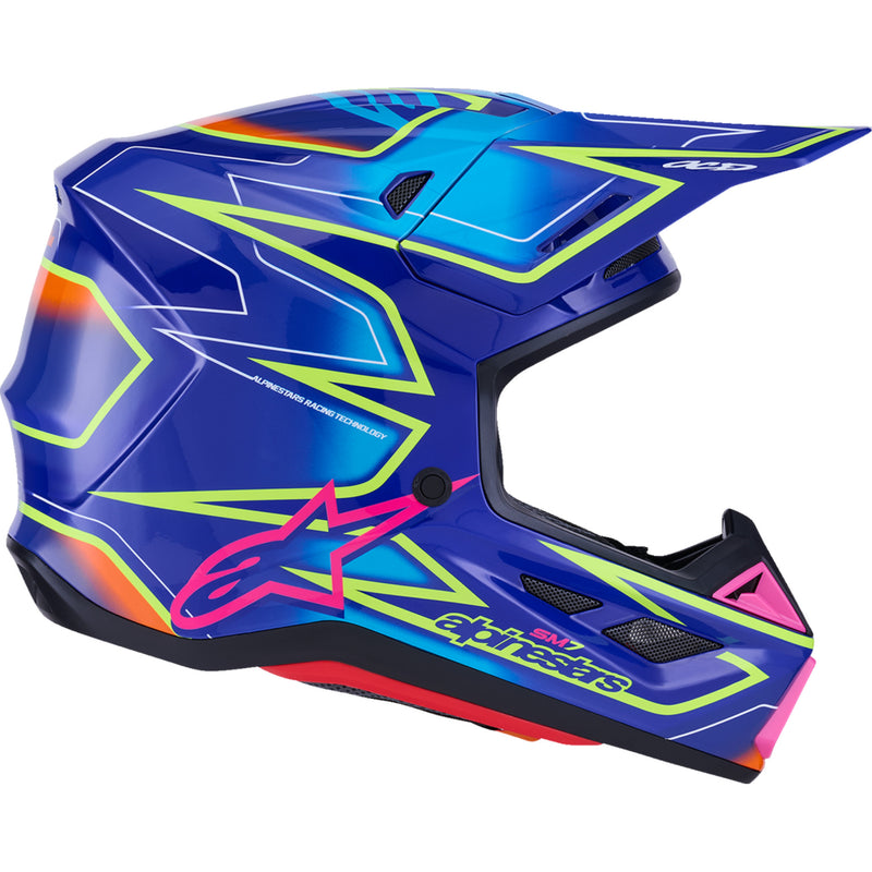 ALPINESTARS SM7 Cast Helmet - Gloss/Blue/Pink/Yellow Fluo