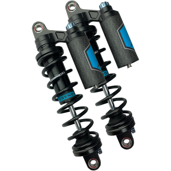LEGEND SUSPENSION 1310-1893 Legend REVO ARC Piggyback Coil Suspension for FXD Models - REVO ARC Piggyback Shocks - Heavy Duty - Black - 14" - '99-'17 Dyna