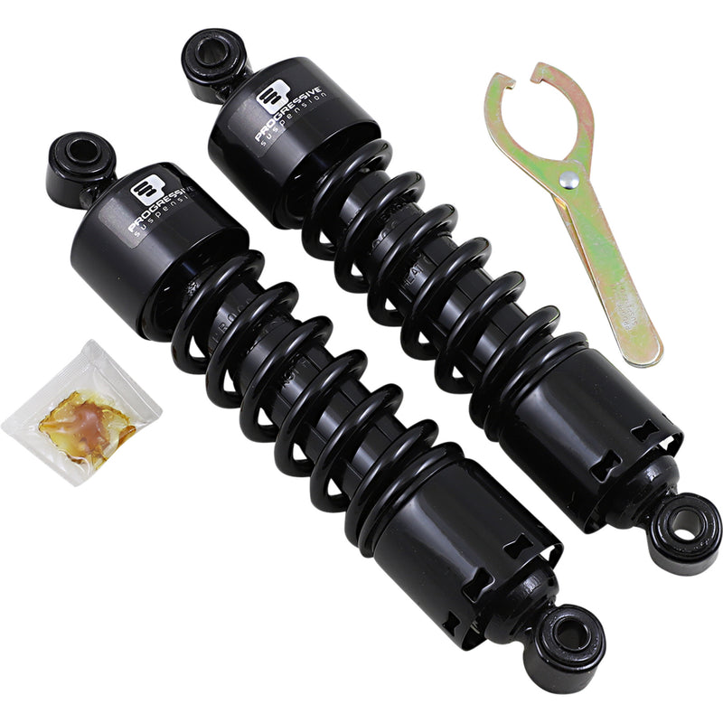 Progressive Suspension 412 Series Without Covers Shock Absorber - 412-4038B For Harley Motorcycles 1991-2017