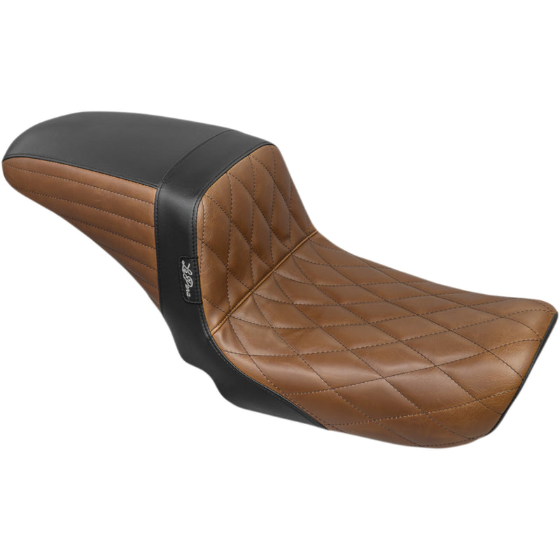 LePera Kickflip Seat - LK-591DMBRNBK For Harley Motorcycles 2006-2017
