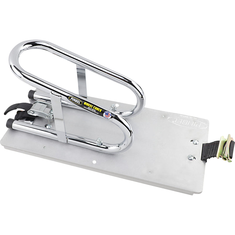 PINGEL 3911-0006 WC35EF Removable Series E-Track Wheel Chock - Floor Mount - Removable - Chrome - 3-1/2"