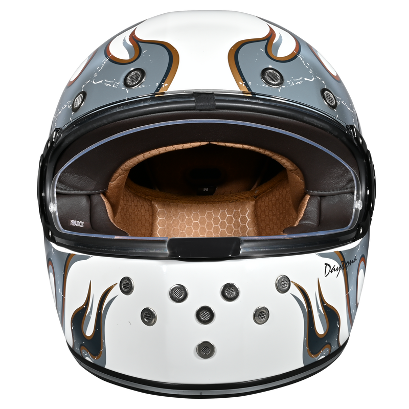 custom motorcycle helmets full face Helmet Ghost Rider Monster White DOT Custom Airbrush Helmet Edge Vintage Helmet Daytona Retro Flames Full Face