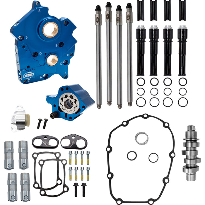 S&S CYCLE 0925-1673 310-1379A Cam Chest Kit for M8 Cam Chest Kit - Oil Cooled - Chain Drive - 496 Cam - Black Pushrod Tubes - M8