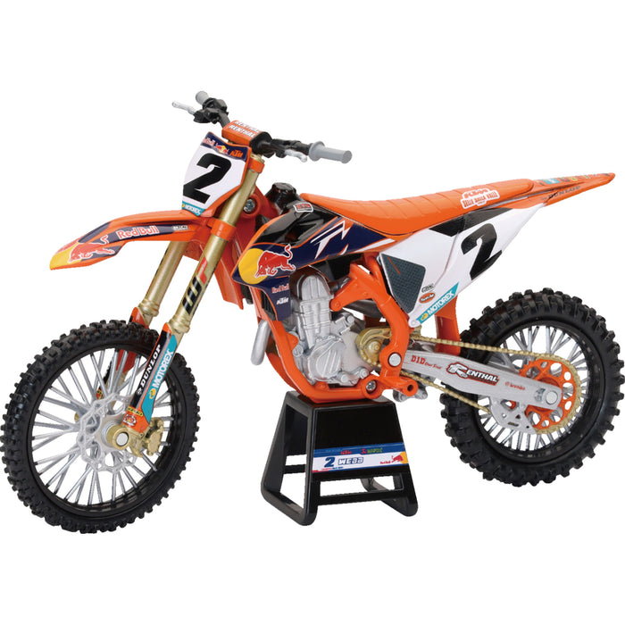 NEW RAY TOYS 7001-0034 58353 Red Bull KTM 450 SX-F cooper webb - 1:12 scale - orange/black/white