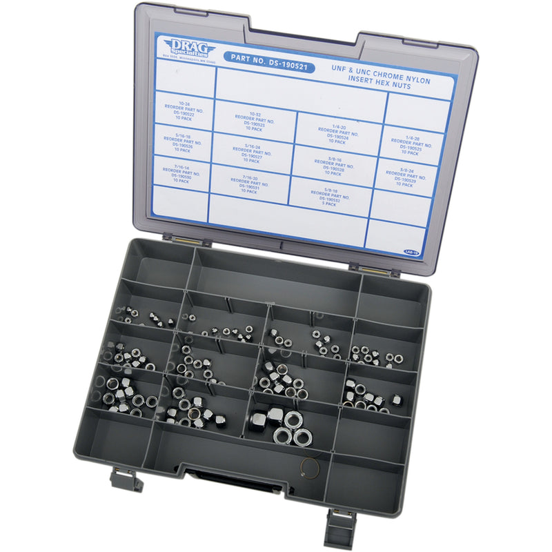 DRAG SPECIALTIES DS-190521 Insert Nut Assortment Insert Nut - Assortment - Nylon