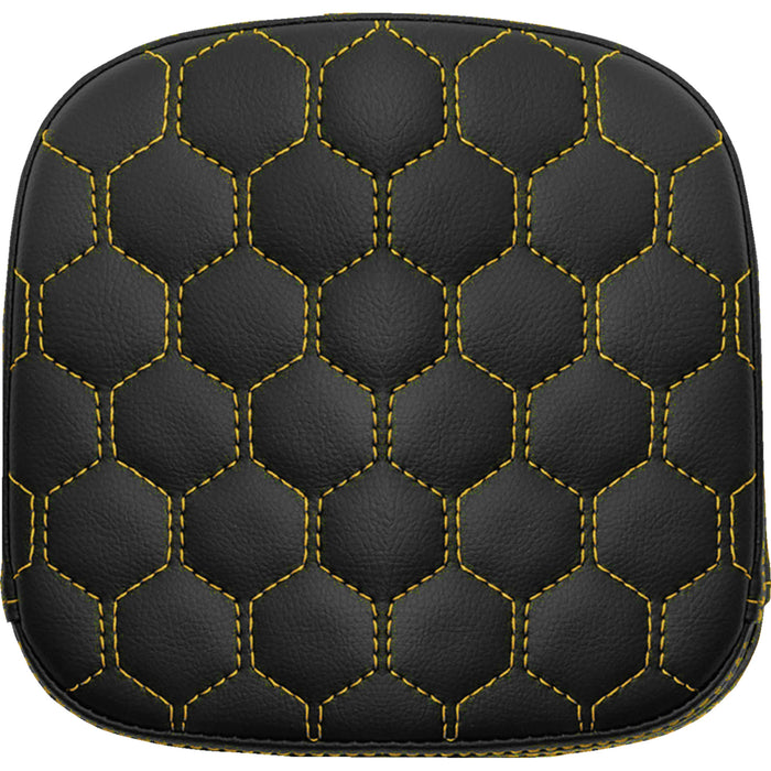 SADDLEMEN 0822-0576 040749GOL Honeycomb Sissy Bar Pad - Gold Stitching