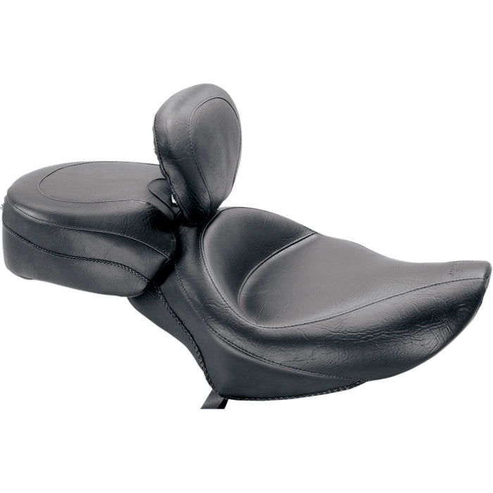 MUSTANG 0804-0307 79427 Wide Solo Seat with Removable Backrest - Vintage - Black - Smooth - XL '04-'21