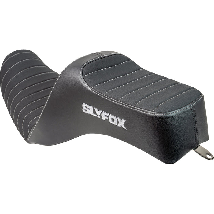 SLYFOX 0803-0755 4694B-slyfox Highnoon Seat vinyl - classic stitch - gray logo - dyna '12-'16
