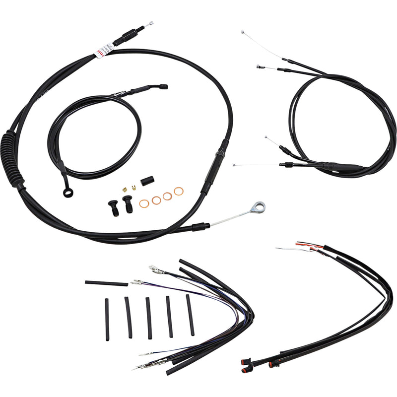 Burly Brand Complete Cable Kit - B30-1151 For Harley Dyna Wide Glide / Street Bob / Super Glide Custom / Switchback 2012-2017