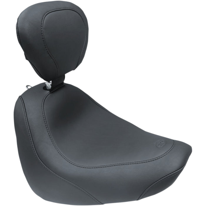 MUSTANG 0802-1080 79336 Wide Tripper™ Solo Seat - with Backrest - Smooth - Black