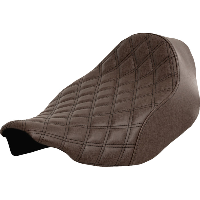 SADDLEMEN 0801-1703 823-07-002BLS Renegade Solo Seat - Lattice Stitched - Brown - FLT/FLH '23-'24