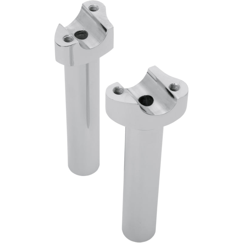 DRAG SPECIALTIES 0602-0401 Forged Aluminum Handlebar Risers straight - 6-1/2" - chrome