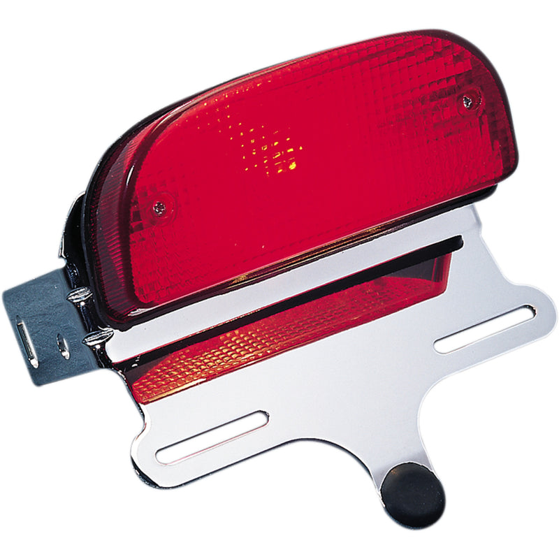 DRAG SPECIALTIES DS-272021 Custom Fat Bob-Style Taillight and Chrome Bracket Assembly Taillight/Bracket Mount - Harley Davidson