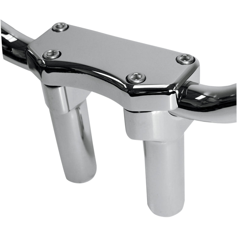 DRAG SPECIALTIES 0602-0588 Handlebar Riser & Top Clamp Kit 4" - buffalo - chrome