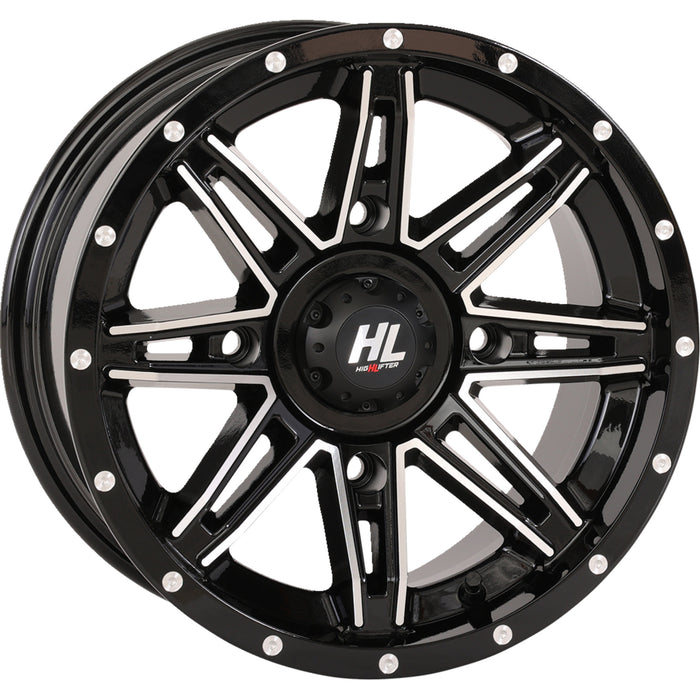HIGH LIFTER 0230-1294 14HL22-1137 HL22 Wheel Wheel - HL22 - Front/Rear - Gloss Black w/Machined - 14x7 - 4/137 - 4+3 (+10 mm)