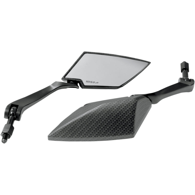 KOSO NORTH AMERICA 0640-0634 OA016CK2 TT-Style Mirrors Clear Lens Mirror - Carbon Fiber/Black