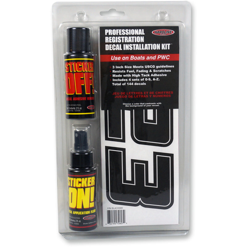 HARDLINE 4320-1998 BLACK900 Professional Registration Decal Installation Kit Decal Registration Kit - Black